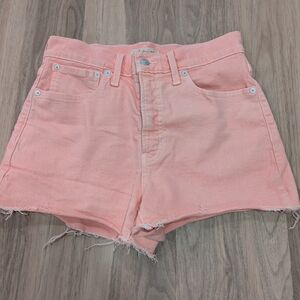 Madewell 'The Perfect Jean Short' Pink Denim Shorts, Size 27